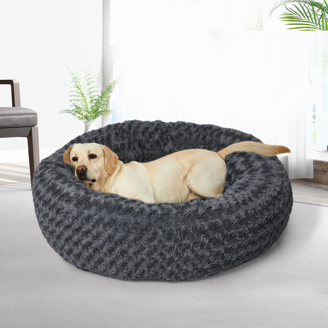 PaWz Calming Dog Bed Warm Soft Plush L Dark Grey Large-2006732983616278534