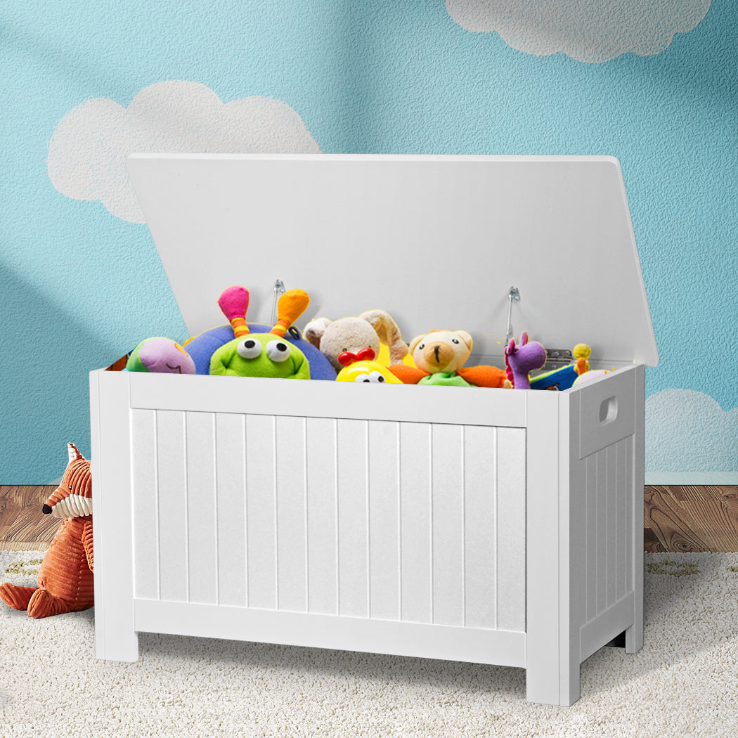 Levede Kids Toy Box Storage Chest Cabinet White-2006733038209339398
