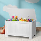 Levede Kids Toy Box Storage Chest Cabinet White - Rear View