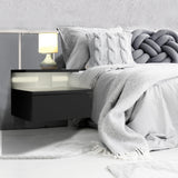 Levede 2x Bedside Tables Side Table Black - Close-Up Angle