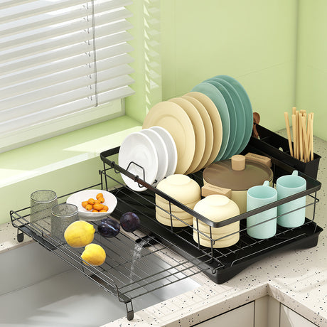 Toque Expandable Drain Drying Rack Dish Bowl Holder-1954802487970107398