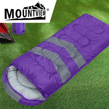 Mountview Single Sleeping Bag Bags Outdoor Purple-1954802651778650118