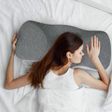 Dreamz Memory Foam Pillow Pillowcase Supprt Grey Rebound - Rear View