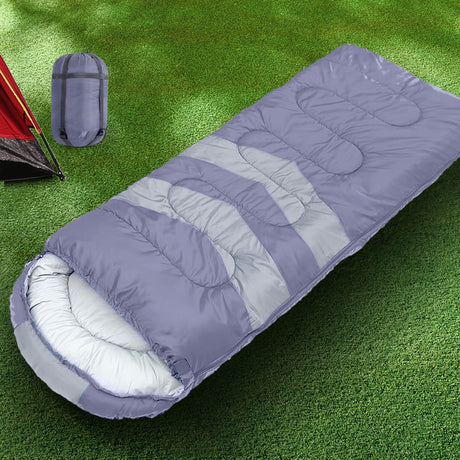 Mountview Single Sleeping Bag Bags Outdoor Grey-1954802651598295046