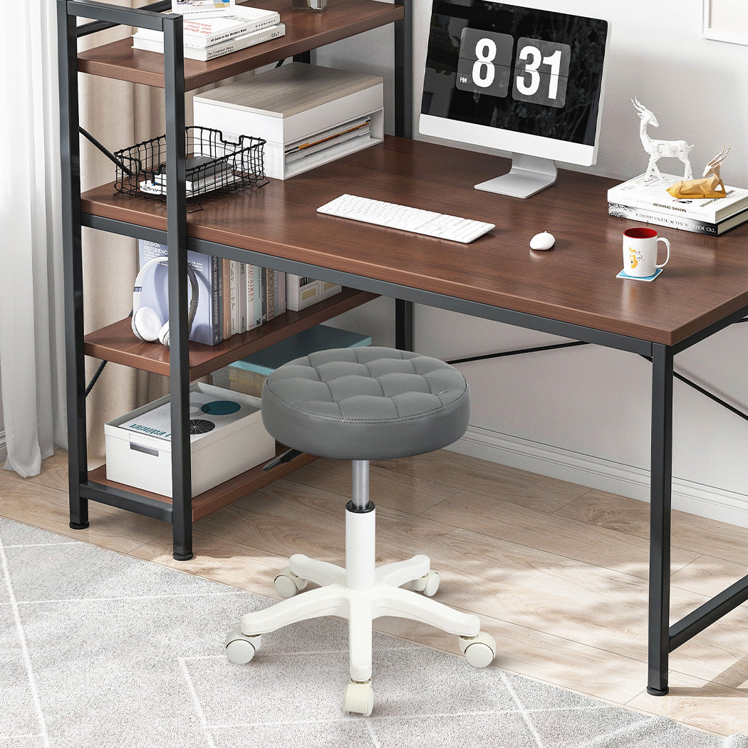 Levede 4x Rolling Bar Stool Swivel Salon SPA Chair Grey-2018816873524760582