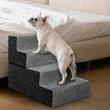Pawz 4 Steps Pet Stairs Dog Ramp High Density Foam Grey - Rear View
