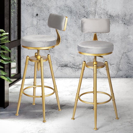 Levede 1x Bar Stools Kitchen Stool Chair Grey-2018816849235546118