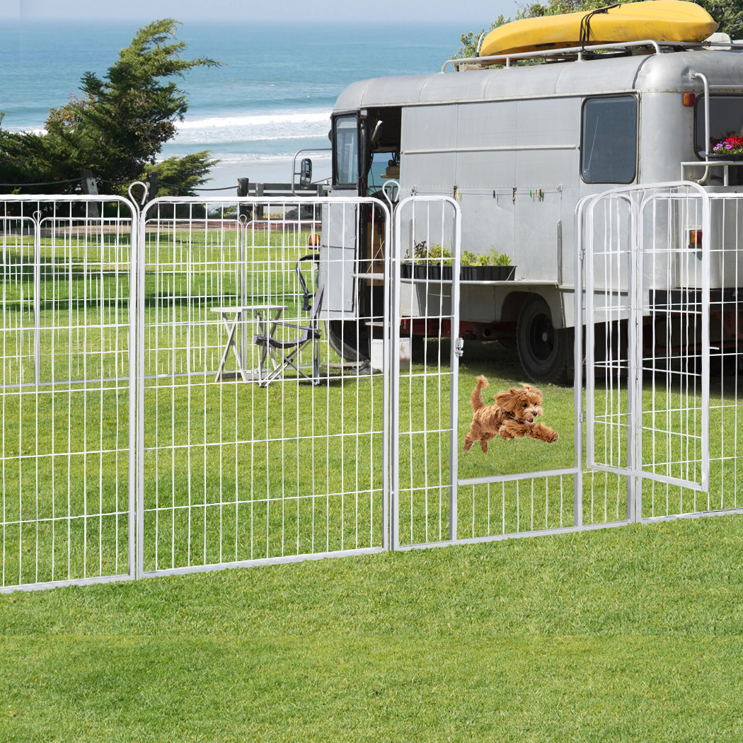 PaWz 8 Panel 48'' Pet Dog Playpen Puppy White 4kg chicken-2006733297018867718