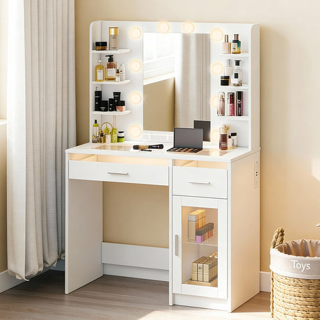 Levede Vanity Desk Makeup Mirror Storage Dressing Table-2011971131304710150