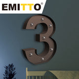 LED Metal Number Lights Free Standing - Rear View