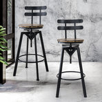 Levede 2x Bar Stool Industrial Adjustable-2006732717995200518