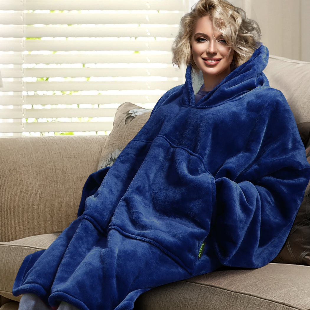 DreamZ Blanket Hoodie Adult Sweatshirt Navy Blue-2018816640342429702