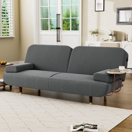 LEVEDE  CONVERTIBLE SOFABED WITH USB CHARGE AND SIDE TABLE-2006732844742873095