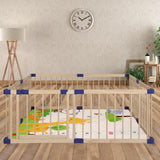 BoPeep Kids Playpen Wooden Baby Safety Medium - Rear View