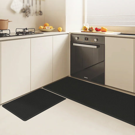 Marlow Kitchen Rug 2PCS Non Slip Anti Fatigue Mat Black-2006732689335521286