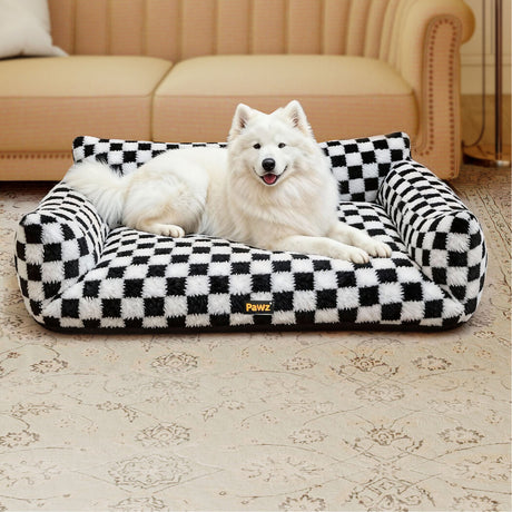 Pawz Pet Bed Plush Checkered Dog Bed Washable Cat Bed-2018816740531769350