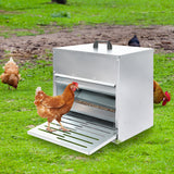PaWz 10KG Auto Chicken Feeder Dispenser Galvanised Steel - Rear View