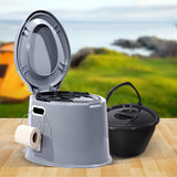 6L Camping Toilet Outdoor Portable Potty - Rear View