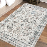 Marlow Floor Rug Vintage Short Pile Washable Carpet Soft Plush Non Slip 200x290 - Close-Up Angle