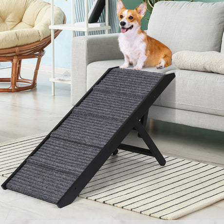 PaWz Adjustable Dog Ramp Height Stair Black-2006732982248935430