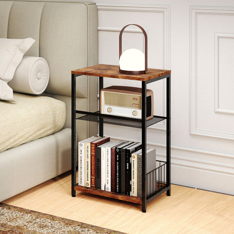 Levede Side Table 3-Tier Storage Shelf Modern Table-2011971113818656774