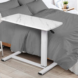 Levede Standing Desk Sofa Bed Side Table White No Slots - Rear View