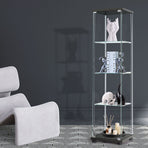Stacked Display Storage Cabinet Glass Black-2006733282951172102