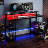 Levede Gaming Desk Computer Table Monitor Shelf 140cm - Rear View