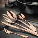 Stainless Steel Cutlery Set Glossy Knife Rose Gold - Rear View
