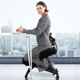 Levede Kneeling Chair Office Ergonomic Black - Close-Up Angle