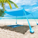 Beach Tent Camping Canopy 4-6 Person Family Sun Shade Shelter 300x300cm Blue-2018816811499393030