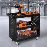 Traderight Tool Trolley Cart 3Tier Toolbox Black-2018816865903710214