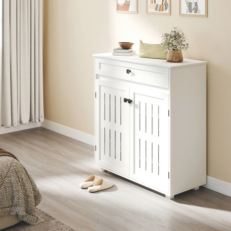 Levede Shoe Cabinet Door Storage Rack Cupboard White-2011971110060560390