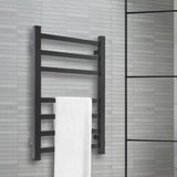 Heated Towel Rail Warmer Rack Wall Mounted Black-2006733186985496582