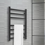 Heated Towel Rail Warmer Rack Wall Mounted Black-2006733186985496582