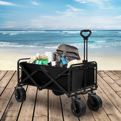 Lambu Garden Camping Trolley Outdoor Black-1954802672838250502