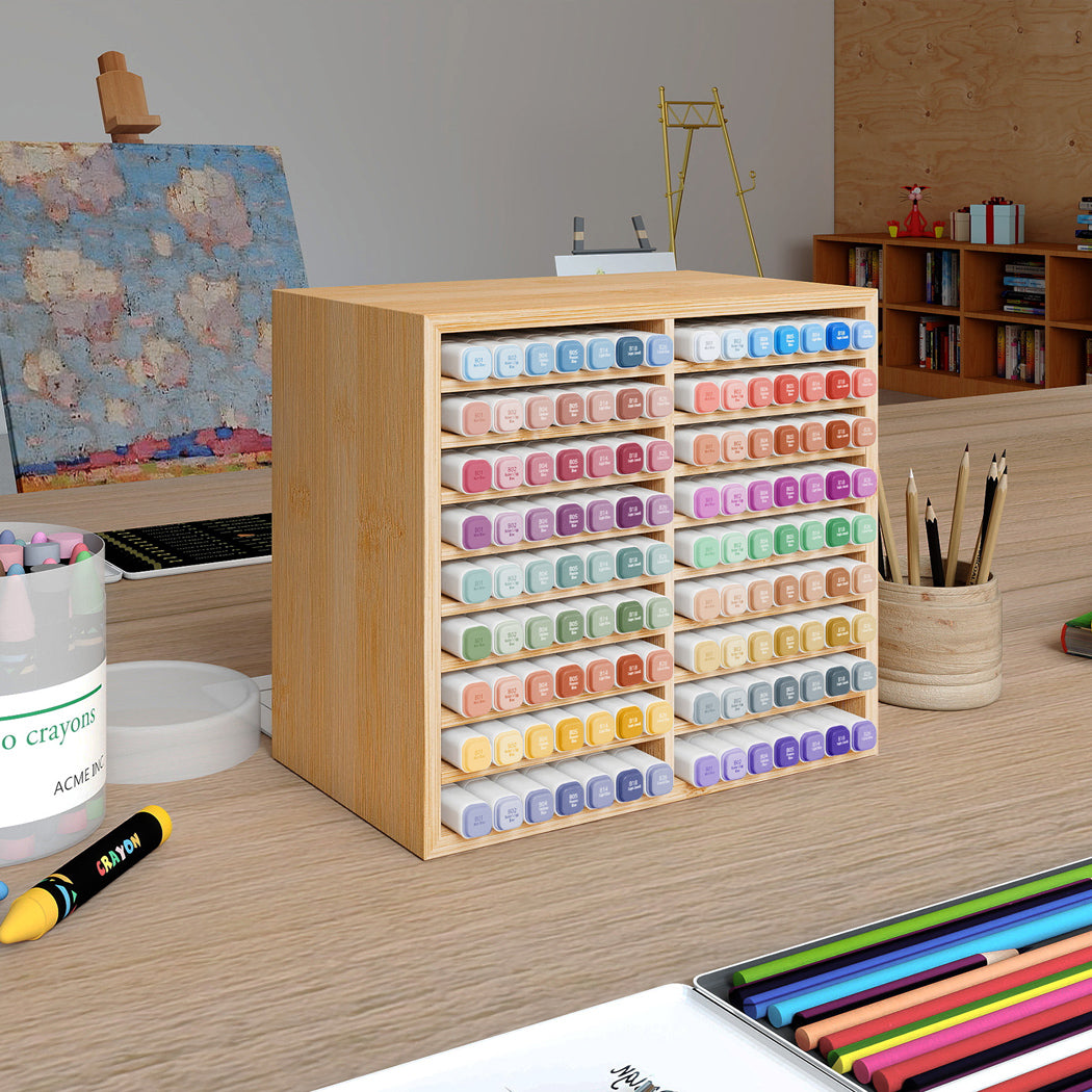 Levede Bamboo Marker Organizer Large Capacity Holder-2006732767081140230