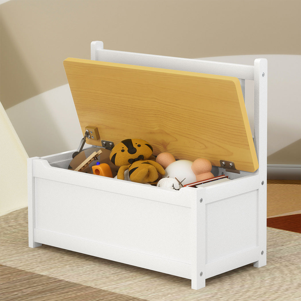 Levede 2-In-1 Kids Toys Storage Bench Box Wooden Chair-2006732712156729350