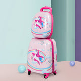 BoPeep 16''13'' 2PCS Kids Luggage Set Unicorn - Rear View