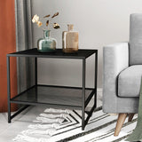 Levede Side Table Sofa End Table Open - Rear View
