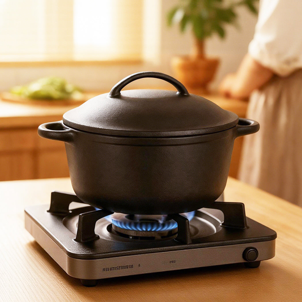 Pawz 6.6L Cast Iron Dutch Oven Heavy Duty Casserole Pot-2011971112291930118