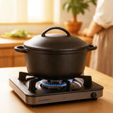 Pawz 6.6L Cast Iron Dutch Oven Heavy Duty Casserole Pot - Rear View