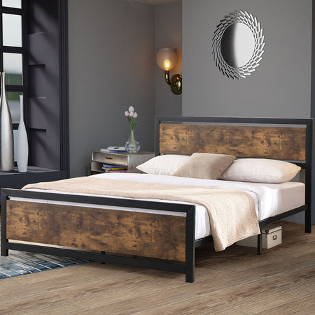 Levede Metal Bed Frame Mattress Base Queen-2006733225300463623