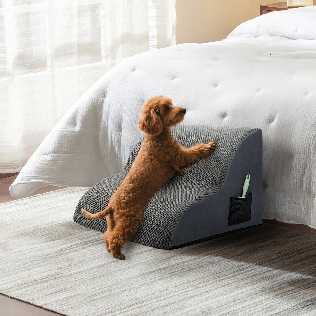 Pawz 2 Steps Pet Stairs Dog Ramp High Density Foam Grey-2018816703462510598