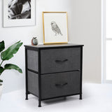 Levede Storage Cabinet Chest of 2 Drawers Dark Grey - Rear View