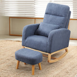 Levede Rocking Chair Ottoman Footrest With Side Pocket - Close-Up Angle