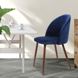 Levede 2x Dining Chairs Seat French Navy - Rear View