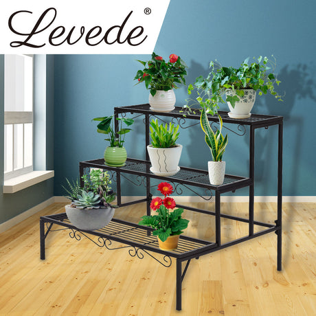 Levede Plant Stand 3 Tier Rectangle-1954802658384678918