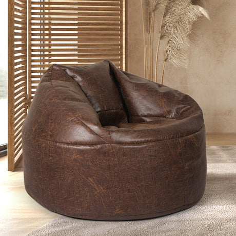 Marlow Bean Bag Chair Cover PU Couch Brown-2006733313078857734