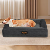 Pawz L Size Orthopedic Dog Bed with Corduroy Removable Cover Waterproof Washable Grey-2006732714107080710